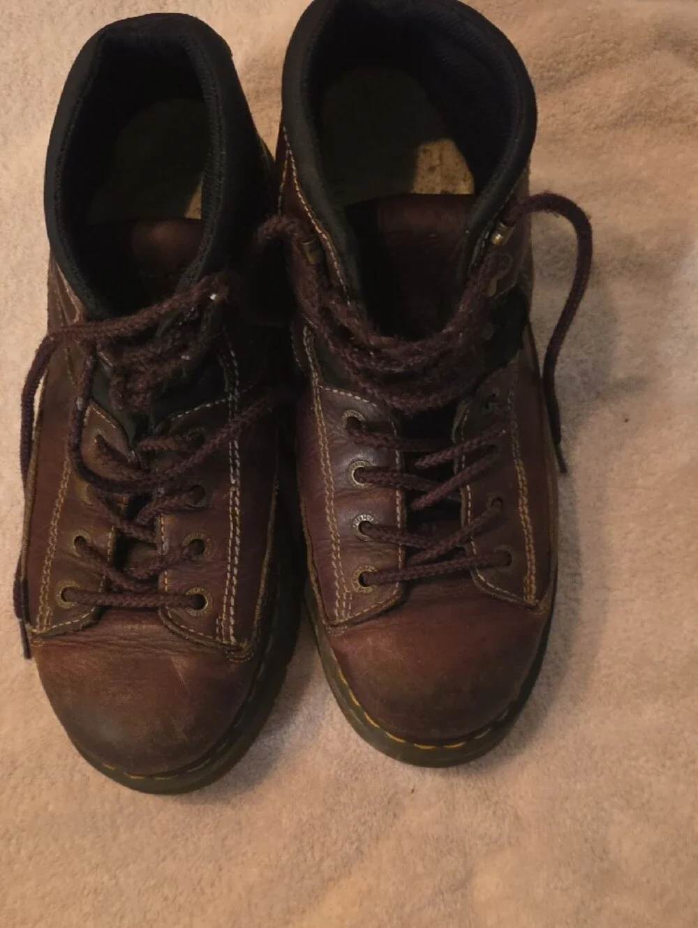 Dr. Martens Brown Leather Lace-Up Hiking Boots